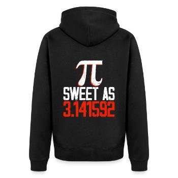 Sweet As 3.141592 4 - Unisex Premium Organic Zip Hoodie - black - Back - Nico (187cm)