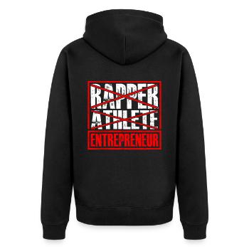 Rappeur Athlète Entrepreneur 37 - Veste à capuche bio Premium Unisexe - noir - Dos - Nico (187cm)