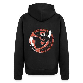 Vous ne pouvez pas épeler héros sans Hr 6 - Veste à capuche bio Premium Unisexe - noir - Dos - Nico (187cm)