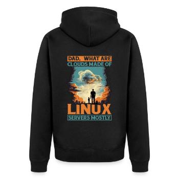 De quoi sont faits les clouds, les serveurs Linux principalement 12 - Veste à capuche bio Premium Unisexe - noir - Dos - Nico (187cm)