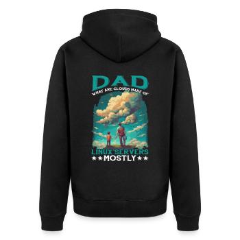 What Are Clouds Made Of, Linux Servers Mostly 11 - Unisex Premium Bio Zip Hoodie - Schwarz - Hinten - Nico (187cm)