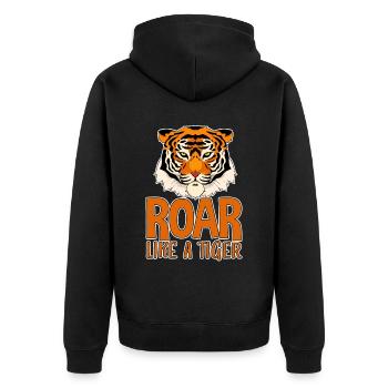 Rugir comme un tigre 4 - Veste à capuche bio Premium Unisexe - noir - Dos - Nico (187cm)