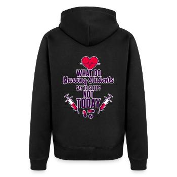 Qu’est-ce que les étudiants en soins infirmiers disent au sommeil, pas aujourd’hui 4 - Veste à capuche bio Premium Unisexe - noir - Dos - Nico (187cm)