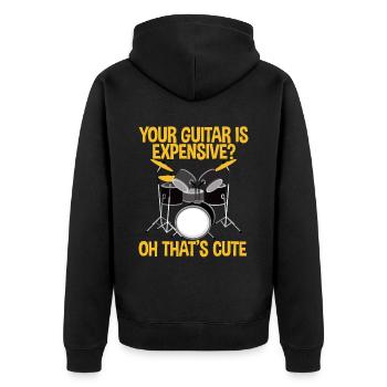 Your Guitar Is Expensive, Oh That's Cute 2 - Unisex Premium Organic Zip Hoodie - black - Back - Nico (187cm)