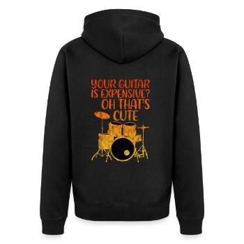 Your Guitar Is Expensive, Oh That's Cute 3 - Unisex Premium Organic Zip Hoodie - black - Back - Nico (187cm)