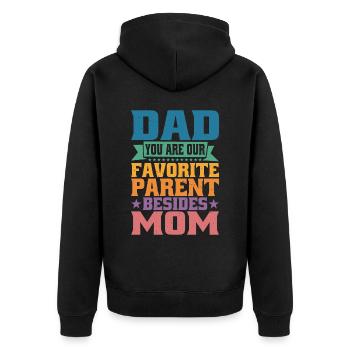 Papa, tu es notre parent préféré en plus de maman - Veste à capuche bio Premium Unisexe - noir - Dos - Nico (187cm)