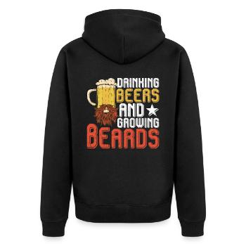 Bières à boire et faire pousser la barbe 2 - Veste à capuche bio Premium Unisexe - noir - Dos - Nico (187cm)