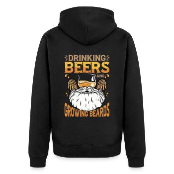Boire des bières et faire pousser la barbe - Veste à capuche bio Premium Unisexe - noir - Dos - Nico (187cm)