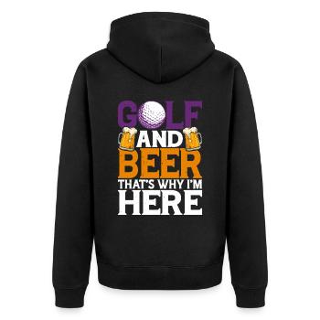 Golf And Beer That's Why I'm Here 3 - Unisex Premium Organic Zip Hoodie - black - Back - Nico (187cm)