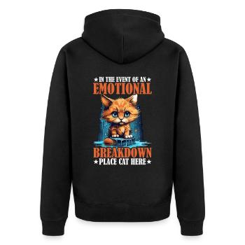 Event Of An Emotional Breakdown, Place Cat Here 4 - Unisex Premium Organic Zip Hoodie - black - Back - Nico (187cm)
