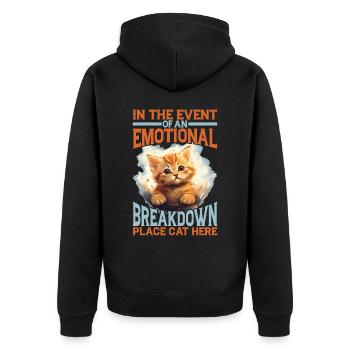 Event Of An Emotional Breakdown, Place Cat Here 5 - Unisex Premium Organic Zip Hoodie - black - Back - Nico (187cm)