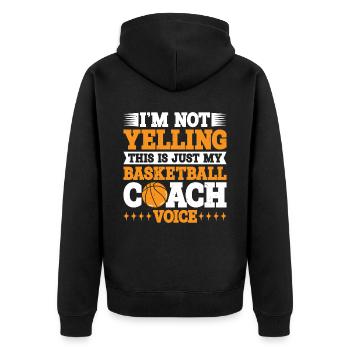 This Is Just My Basketball Coach Voice 3 - Unisex Premium Organic Zip Hoodie - black - Back - Nico (187cm)
