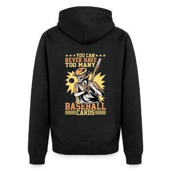 Vous ne pouvez jamais avoir trop de cartes de baseball - Veste à capuche bio Premium Unisexe - noir - Dos - Nico (187cm)
