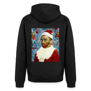 Weihnachtsmann, Van Gogh Père Noël, Van Gogh - Veste à capuche bio Premium Unisexe - noir - Dos - Nico (187cm)
