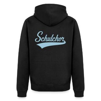 Schulchor (Chor / Musik / Schriftzug / Sky Blue) - Unisex Premium Bio Zip Hoodie - Schwarz - Hinten - Nico (187cm)