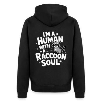 Raton laveur - Veste à capuche bio Premium Unisexe - noir - Dos - Nico (187cm)