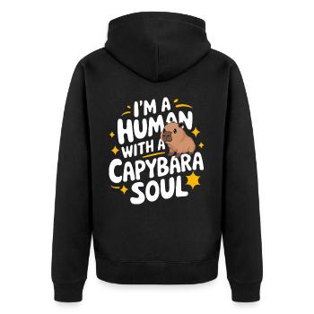 Capybara Capybara Animal rongeur - Veste à capuche bio Premium Unisexe - noir - Dos - Nico (187cm)