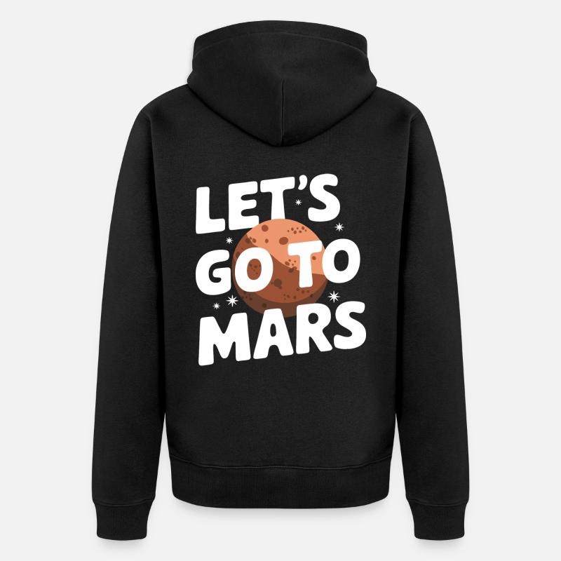 Mars Planet Planeten Sonnensystem - Unisex Premium Bio Zip Hoodie - Schwarz