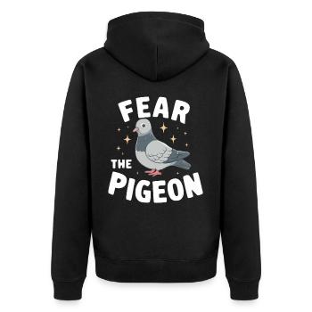 Pigeon Pigeons Animal Oiseau - Veste à capuche bio Premium Unisexe - noir - Dos - Nico (187cm)