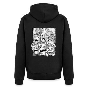 Tokyo - Unisex Premium Bio Zip Hoodie - Schwarz - Hinten - Nico (187cm)