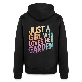 Gardener Garden Plants Gardening - Unisex Premium Organic Zip Hoodie - black - Back - Nico (187cm)