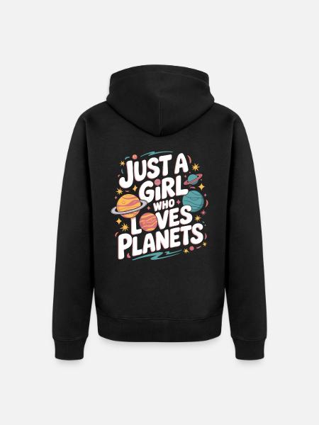 Planet Solar System Astronomy Space - Unisex Premium Organic Zip Hoodie - black