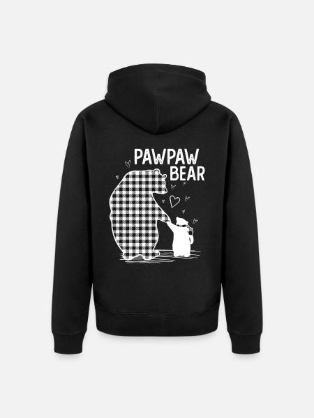 Pawpaw Bear - Unisex Premium Organic Zip Hoodie - black