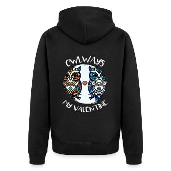Hiboux mon hibou de la Saint-Valentin - Veste à capuche bio Premium Unisexe - noir - Dos - Nico (187cm)