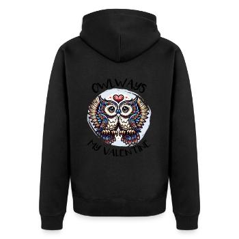 Hiboux mon hibou de la Saint-Valentin - Veste à capuche bio Premium Unisexe - noir - Dos - Nico (187cm)