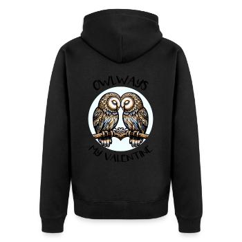 Hiboux mon hibou de la Saint-Valentin - Veste à capuche bio Premium Unisexe - noir - Dos - Nico (187cm)