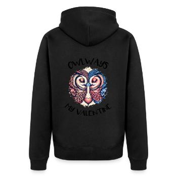 Hiboux mon hibou de la Saint-Valentin - Veste à capuche bio Premium Unisexe - noir - Dos - Nico (187cm)