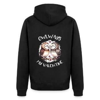 Hiboux mon hibou de la Saint-Valentin - Veste à capuche bio Premium Unisexe - noir - Dos - Nico (187cm)