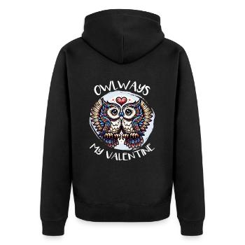 Hiboux mon hibou de la Saint-Valentin - Veste à capuche bio Premium Unisexe - noir - Dos - Nico (187cm)