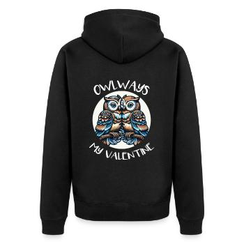 Hiboux mon hibou de la Saint-Valentin - Veste à capuche bio Premium Unisexe - noir - Dos - Nico (187cm)