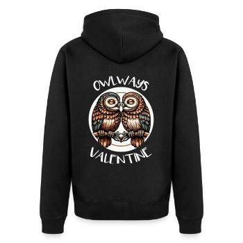Hiboux mon hibou de la Saint-Valentin - Veste à capuche bio Premium Unisexe - noir - Dos - Nico (187cm)