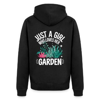 Gardener Garden Plants Gardening - Unisex Premium Organic Zip Hoodie - black - Back - Nico (187cm)