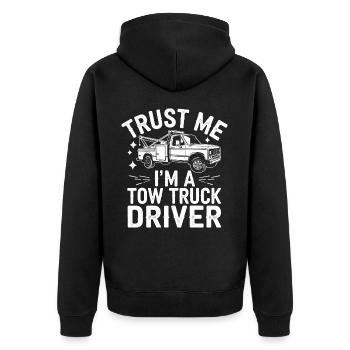 Tow Truck Truck Tow Truck - Unisex Premium Organic Zip Hoodie - black - Back - Nico (187cm)