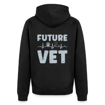 Future Vet for a Veterinarian Vet Tech - Unisex Premium Organic Zip Hoodie - black - Back - Nico (187cm)