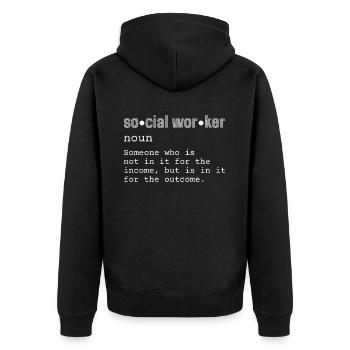 Définition de travailleur social pour un travailleur social - Veste à capuche bio Premium Unisexe - noir - Dos - Nico (187cm)
