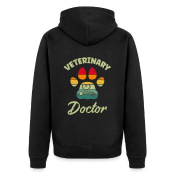 Veterinary Doctor for a Veterinarian Vet Tech - Unisex Premium Organic Zip Hoodie - black - Back - Nico (187cm)