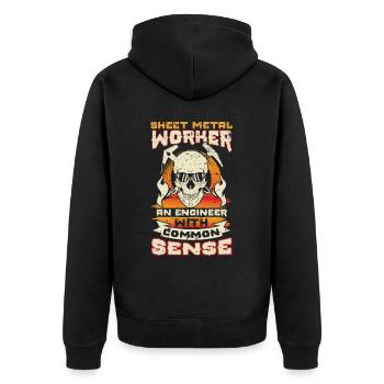 Sheet Metal Worker An Engineer With Common Sense - Unisex Premium Organic Zip Hoodie - black - Back - Nico (187cm)