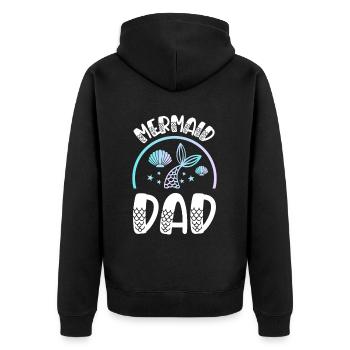 Mermaid Dad for a Mermaid Bride - Unisex Premium Organic Zip Hoodie - black - Back - Nico (187cm)