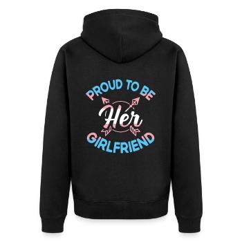 Stolz, ihre Freundin zu sein Lgbt Rights Lgbt Pride - Unisex Premium Bio Zip Hoodie - Schwarz - Hinten - Nico (187cm)