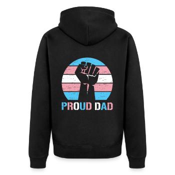 Stolzer Vater Trans Lgbt Rechte Lgbt Stolz Mama - Unisex Premium Bio Zip Hoodie - Schwarz - Hinten - Nico (187cm)