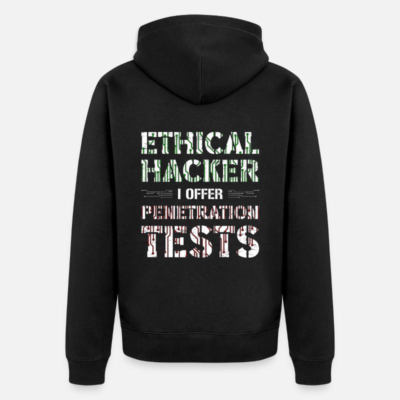 Computer Security Hacker Webentwickler - Unisex Premium Bio Zip Hoodie - Schwarz