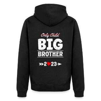 Big Brother 2023 Gender Reveal Schwangere Mutter - Unisex Premium Bio Zip Hoodie - Schwarz - Hinten - Nico (187cm)