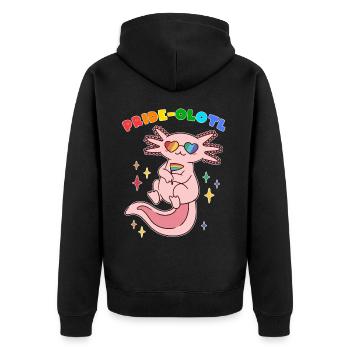 Axolotl Pride LGBTQ Pride Gift - Unisex Premium Organic Zip Hoodie - black - Back - Nico (187cm)