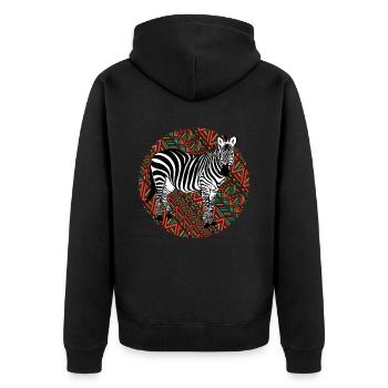 Tshirt zèbre en Afrique Horse Safari - Veste à capuche bio Premium Unisexe - noir - Dos - Nico (187cm)