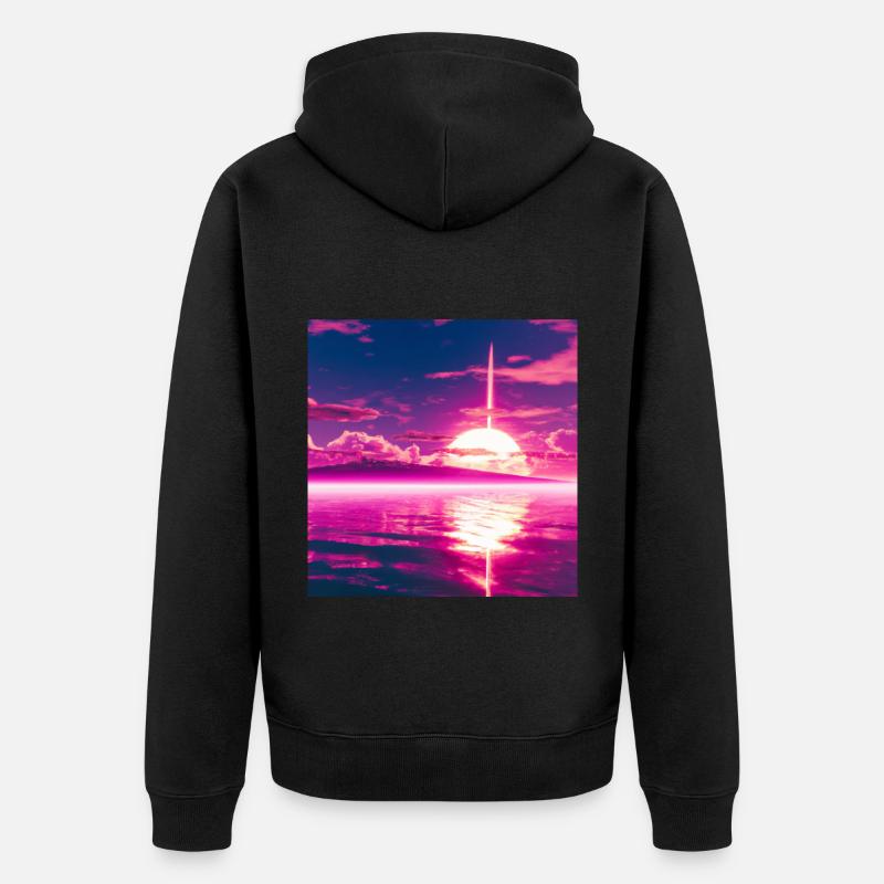 Coucher de soleil violet - Veste à capuche bio Premium Unisexe - noir