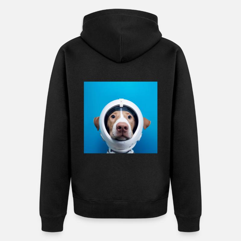 Chien dans l’espace - Veste à capuche bio Premium Unisexe - noir
